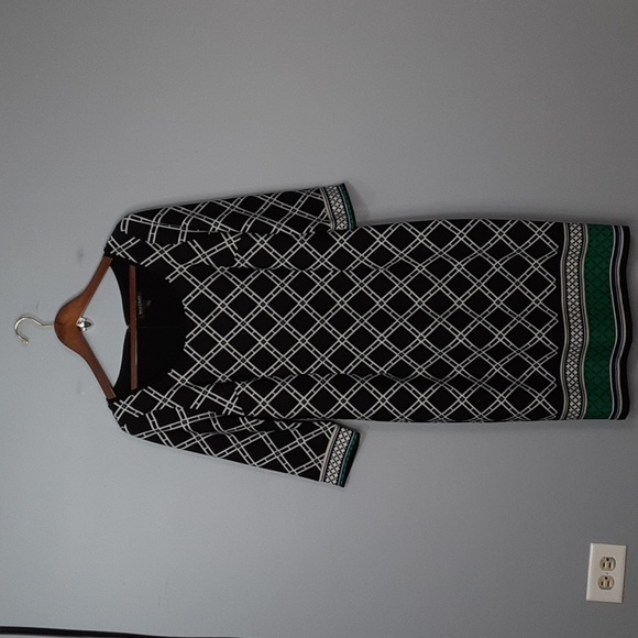 White House Black Market Argyle Black Print Dress - Picture 2 of 8